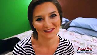 kylie tiny brunette's messy rimjob deepthroat and passionate cum swallow