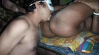 husband pounds wife's juicy hairy pussy in midnight creampie with dirty talk and moans?