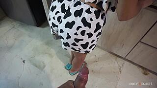 couldn't resist stepson's teasing anymore so i rode him hard cowgirl style
