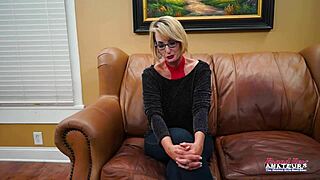 Diana's Big Tits Mature Blonde Gags on Intense Deepthroat Blowjob Fury