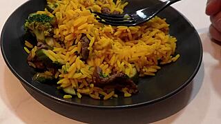 stepmom stares at cock under table then sneaks kitchen blowjob