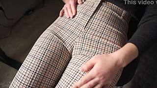 naughty office coworker teases cameltoe then denies your urge