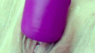 my shaved pussy throbs with magic wand orgasm right in the wet garden