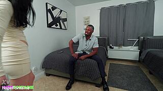 French stewardess tempts American BBC for interracial ass pounding