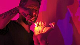 NAUGHTY BRUNETTE'S BAREFOOT FETISH FOOTJOB SPANK