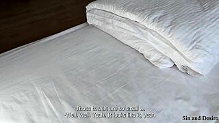 sharing hotel bed pawg stepmom spreads for stepson pussy pounding