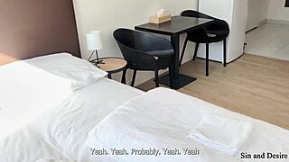 sharing hotel bed pawg stepmom spreads for stepson pussy pounding