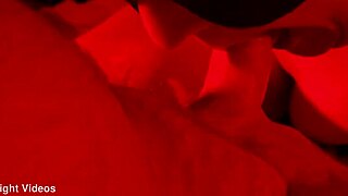 Chubby Milf Wife Delivers Close-Up Sloppy Blowjob in Red Light Quickie