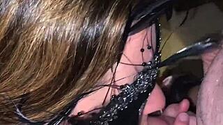 my wife betty looks so hot topless sucking my cock homemade pov