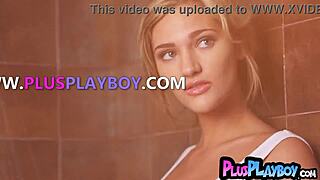gorgeous big tits milf model poses hot striptease session