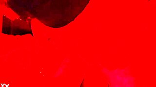 Chubby Milf Wife Delivers Close-Up Sloppy Blowjob in Red Light Quickie