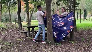 Caught Stepmom Fucking Hard Outdoors!