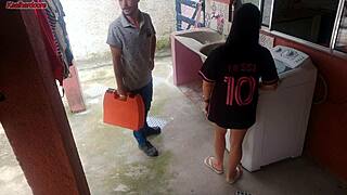 Guilty Housewife's Desperate Ass Payment to Repairman Thrills Her