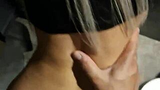 we risk it all with public anal blowjob in restaurant bathroom then hotel lot pounding