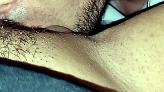 watch him rub cock on her big clit till she explodes