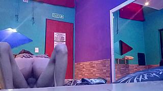Doggy pounding then cowgirl ride in motel gets super intense