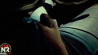 damn this young blonde drops straight to sucking that monster black cock while cruising the city streets