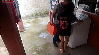 Guilty Housewife's Desperate Ass Payment to Repairman Thrills Her