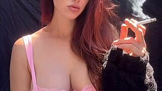 artemisia's outdoor long hair smoking tits fetish solo