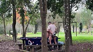 Caught Stepmom Fucking Hard Outdoors!