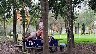 Caught Stepmom Fucking Hard Outdoors!