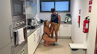 i can't resist devouring my slutty stepmom's curves while she cooks dinner in the kitchen moaning