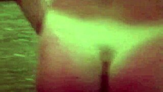 Milf showers shaved pussy natural tits after hard day work