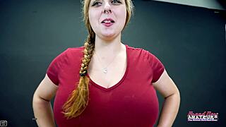 gwen's busty tattooed blonde rimjob gets messy with passionate swallow