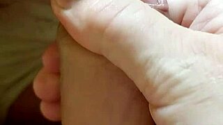 mature wife gulps every cum drop landing right on her tongue close-up