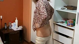 stepson jerks off watching me undress turns me on so much