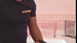 Stepmom leaves I flash kitchen until stepbro fucks tight pussy cums mouth