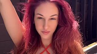 Italian Milf Artemisia Love Smokes Cigarette With Huge Tits Outdoors!