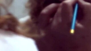 Excited wife masturbates first time before best friend's stepson
