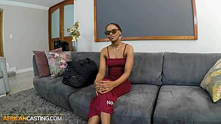 Hot African milf rims cock then gets pounded hard during casting interview