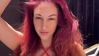 Italian Milf Artemisia Love Smokes Cigarette With Huge Tits Outdoors!