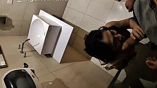 shopping bathroom blowjob then elevator anal creampie in her apartment