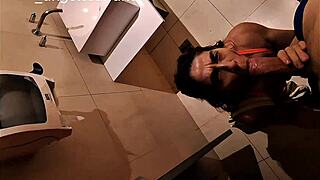 shopping bathroom blowjob then elevator anal creampie in her apartment