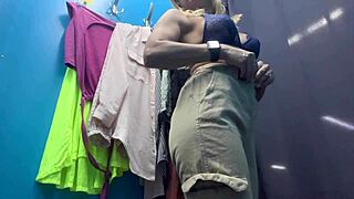 Russian Milf Kriss Wou Flashes Big Nipples in Dressing Room Spy Cam