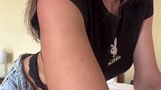 Affectionate Stepmom Licks Her Massive Natural Tits Outdoor in Stockings