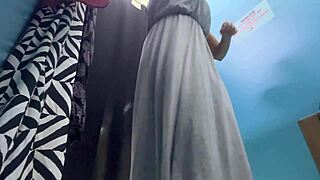 Russian Milf Big Boobs Nipples Exposed Changing In Dressing Room Spy Cam