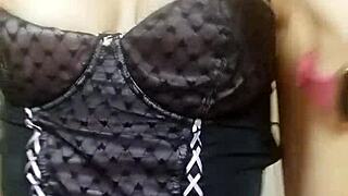 Cum blasts her blonde milf body in dirty lingerie tease