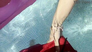Pool Thong Tease Curvy Milf Messy Outdoor Cum Play