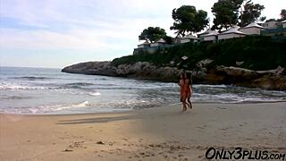 sun-kissed spanish amateurs crave wild beach banging in groups