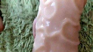 Mature bitch-wife Aimee pounds giant dildo wildly