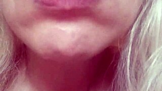 Cum blasts her blonde milf body in dirty lingerie tease