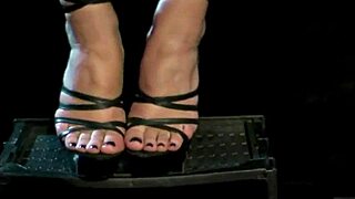 brittany andrews strokes nipples and pussy in sexy high heels tease