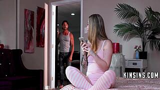 stepdaughter pisses off family gets punished by stepdad watching