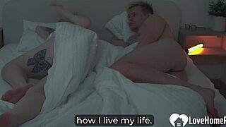 stepmom catches me jerking off in bed and we fuck sideways hardcore