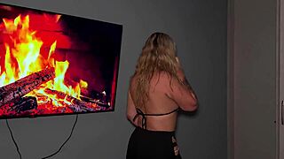 damn this blonde colombian milf cums hard on nerdy stepson's huge cock