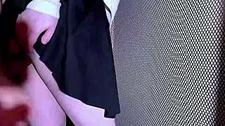 today i surprised my stepson wearing skirt no panties he fucked me standing then came on my white tits